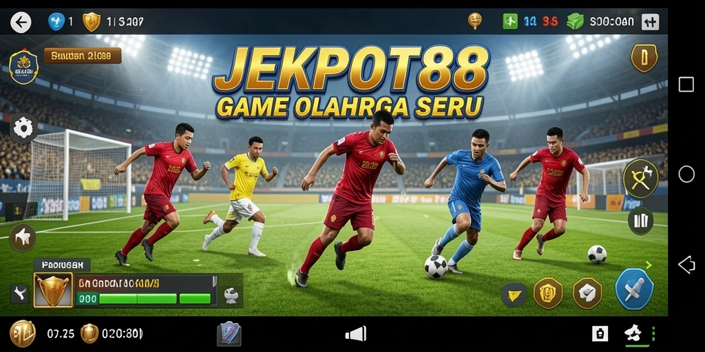 Tampilan game JEKPOT88 menampilkan aksi seru dalam pertandingan olahraga.