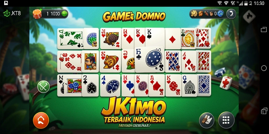 Tampilan gameplay Domino yang seru di JKT8.