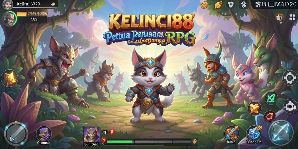 Screenshot utama KELINCI88 menampilkan aksi seru dalam gameplay RPG.
