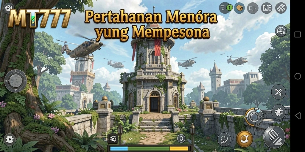 Gameplay menarik di MT777 menunjukkan pertahanan strategis menara.