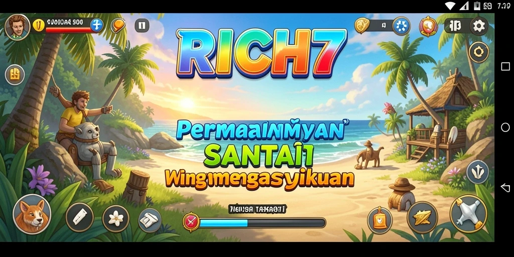 Tampilan screenshot RICH7 menunjukkan gameplay yang ceria dan menarik.