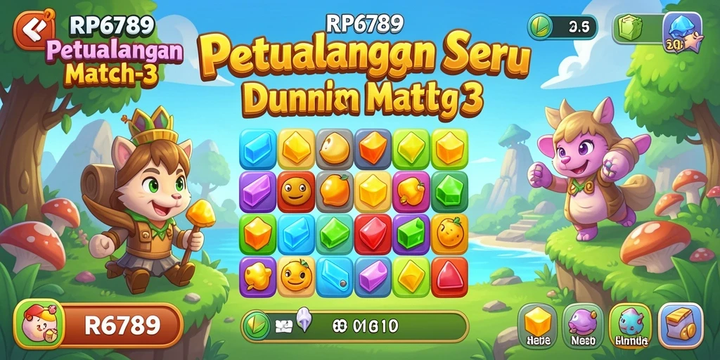 Tampilan gameplay seru di RP6789 dengan tantangan Match-3.