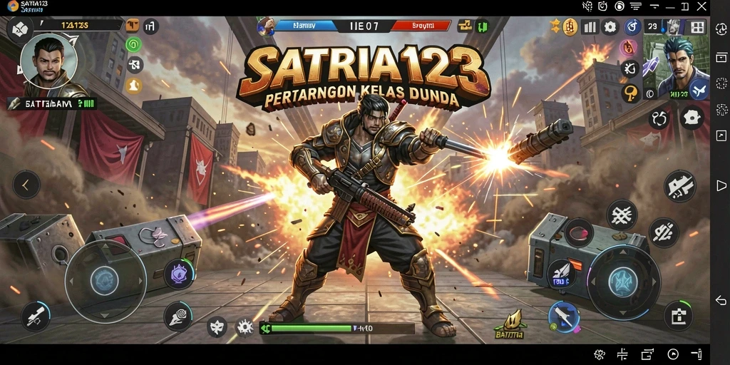 Gameplay seru di SATRIA123 dengan pertarungan intens Battle Royale.