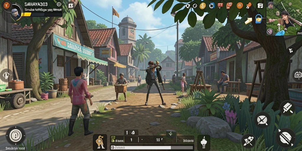 Screenshot gameplay dari SAVAYA303 menampilkan momen interaksi karakter.