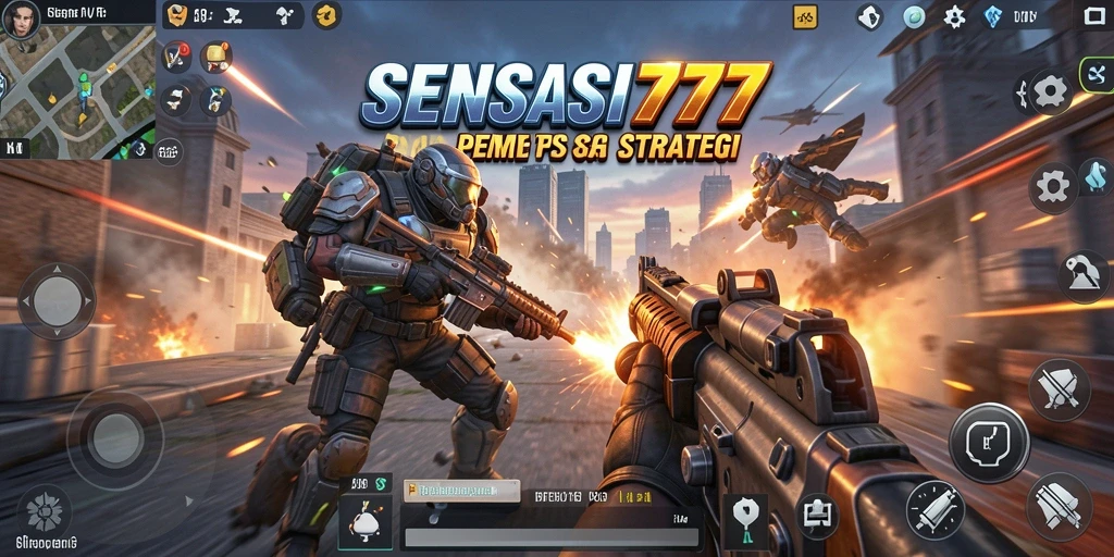 Screenshot gameplay SENSASI777 menunjukkan aksi tembak-menembak yang seru.